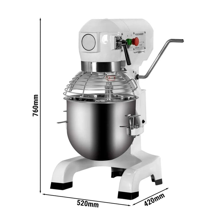 GGM Gastro | PRMH20 | Planetenrührmaschine - 20 Liter - 750 Watt - inkl. 3 Rühraufsätze