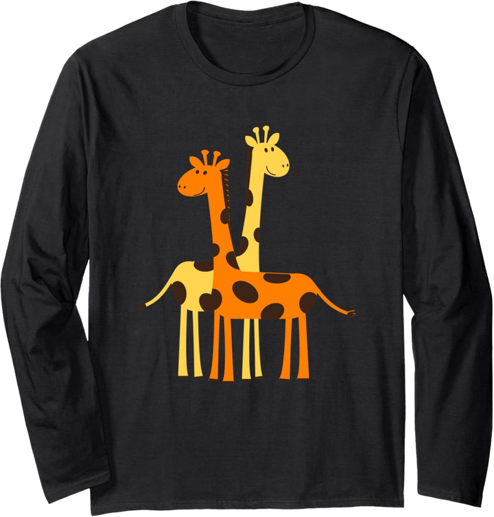 Cartoon Giraffe Langarmshirt