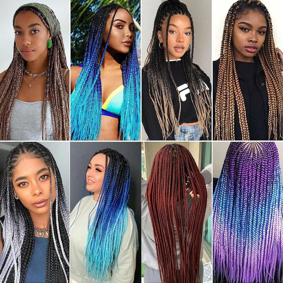 TAOYEMY Box Crochet Braids Haarverlängerungen 6 Packs 24 Zoll Synthetische Flechtfrisur 22 Stränge/P