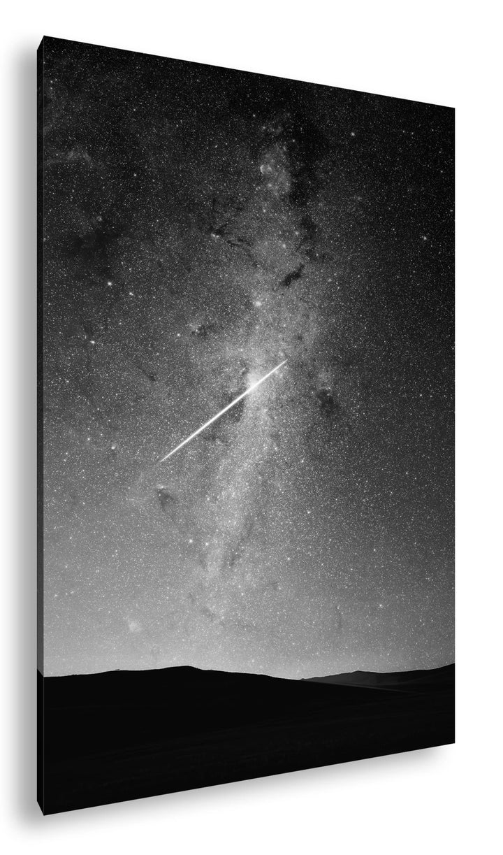 deyoli ein fallender Stern am Himmel Effekt: Schwarz&Weiss, Format: 80x60 als Leinwandbild, Motiv fe