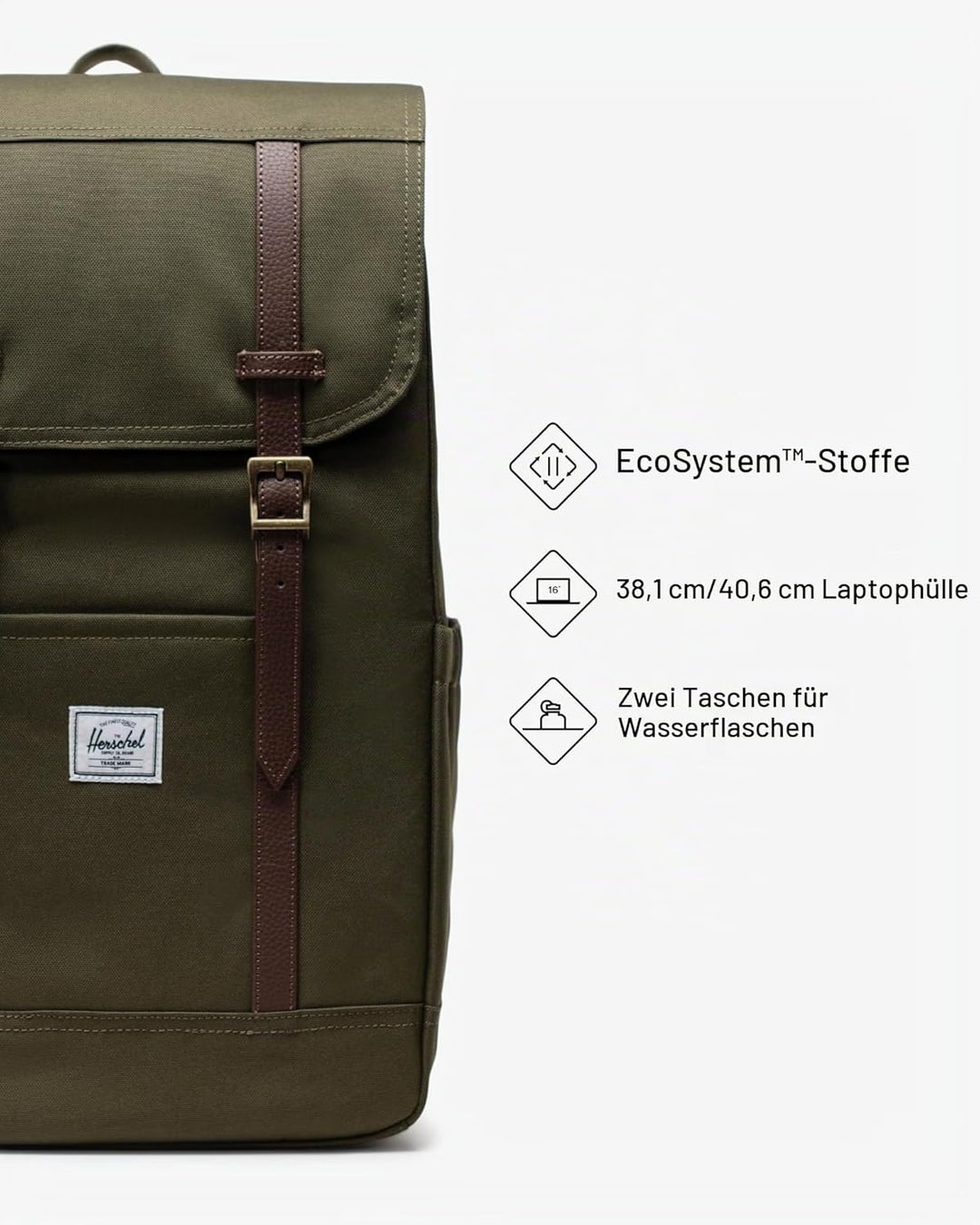 Herschel Retreat Ivy Green Rucksack, grün