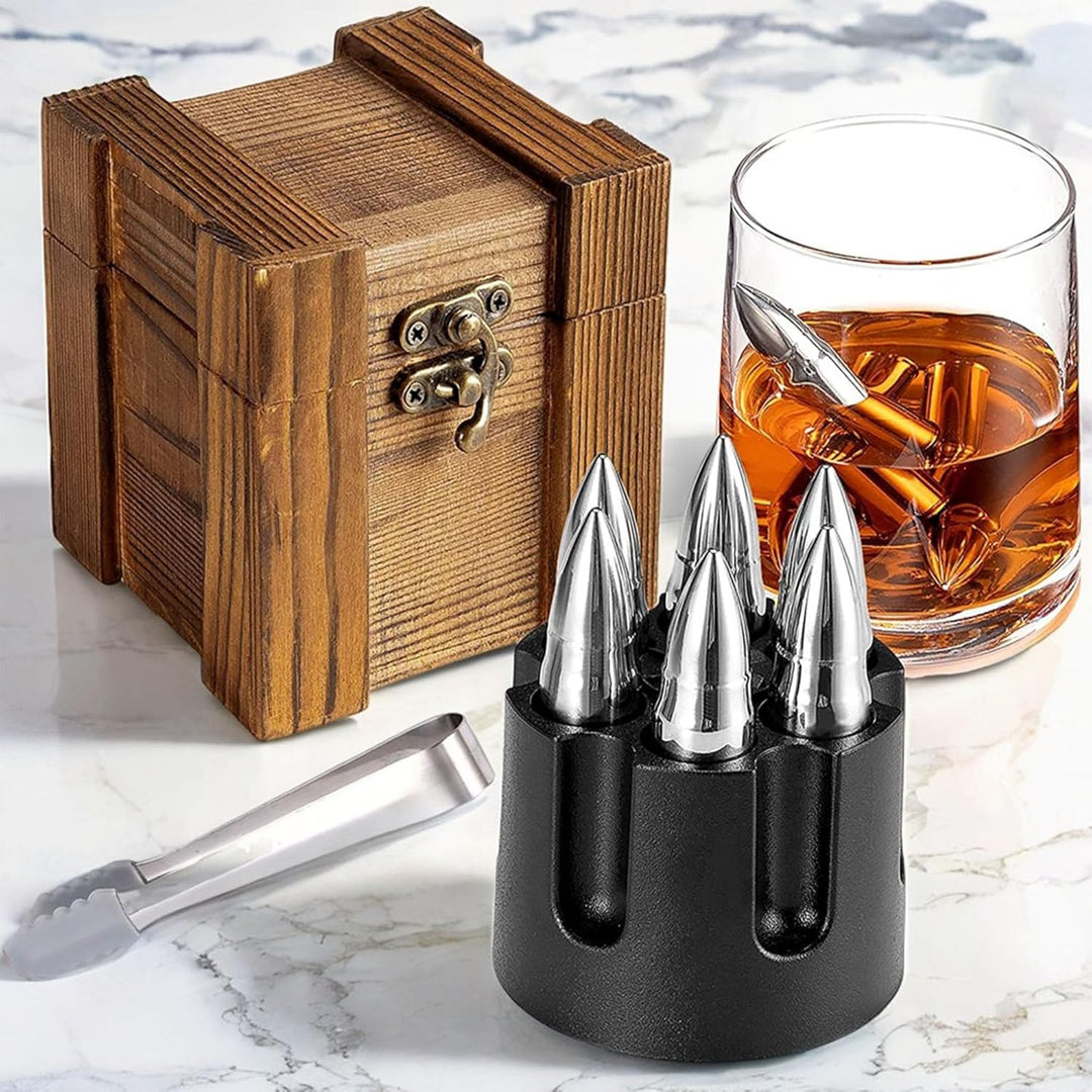 YUEMING Whiskey Steine Set Geschenke für Männer, Whisky-Geschenkset Whiskey Edelstahl Eiswürfel kann