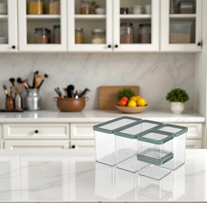 Rotho Loft Set Vorratsdosen 5 tlg. LOFT, Kunststoff (PP) BPA-frei, transparent, (32.3 x 22.3 x 16.6