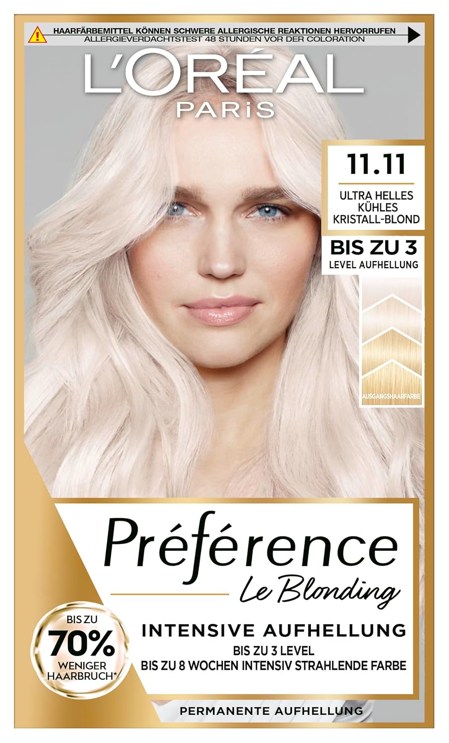 L'Oréal Paris Permanente Haarfarbe zum Blondieren der Haare, Haarfärbeset mit Coloration und Farbgla