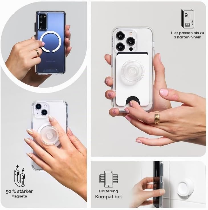 PopSockets: PopCase PlantCore für MagSafe - Hülle für iPhone 14 mit Abnehmbarem PopGrip Slide Sockel