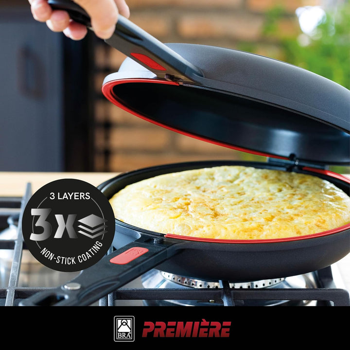 Bra Dupla Premiere Doppel-Pfanne aus Aluminiumguss mit Antihaftbeschichtung, geeignet für alle Herda