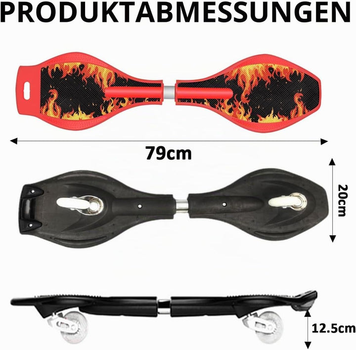 ERNAN Waveboard- Compact Lightweight Caster Board Kids/Teens. Waveboard Kinder Street Surfen Caster
