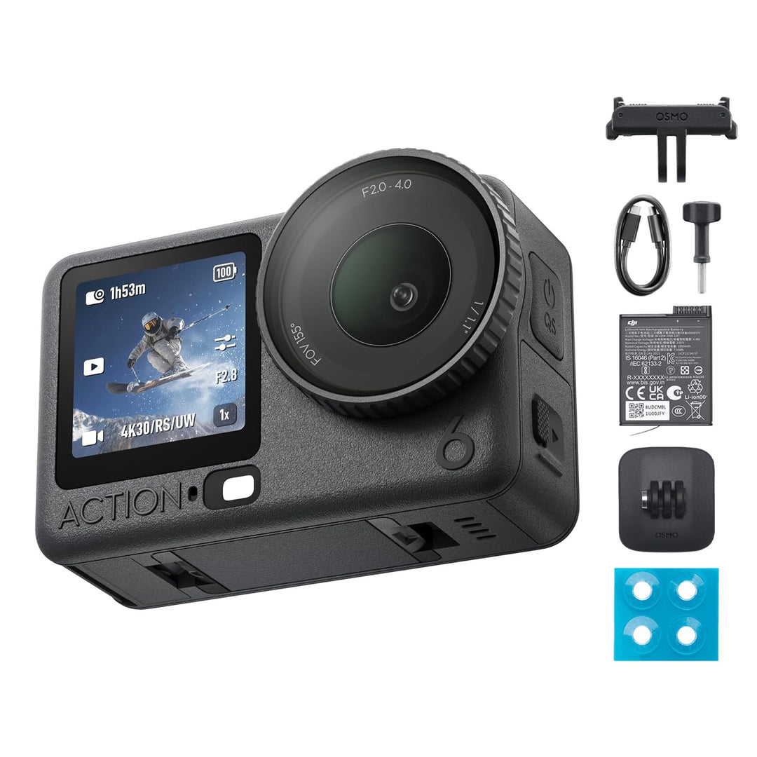 DJI Osmo Action 6 Standard Combo mit Zubehör, Action-Cam mit 1/1,1″-Quadratsensor, Variable Blende v