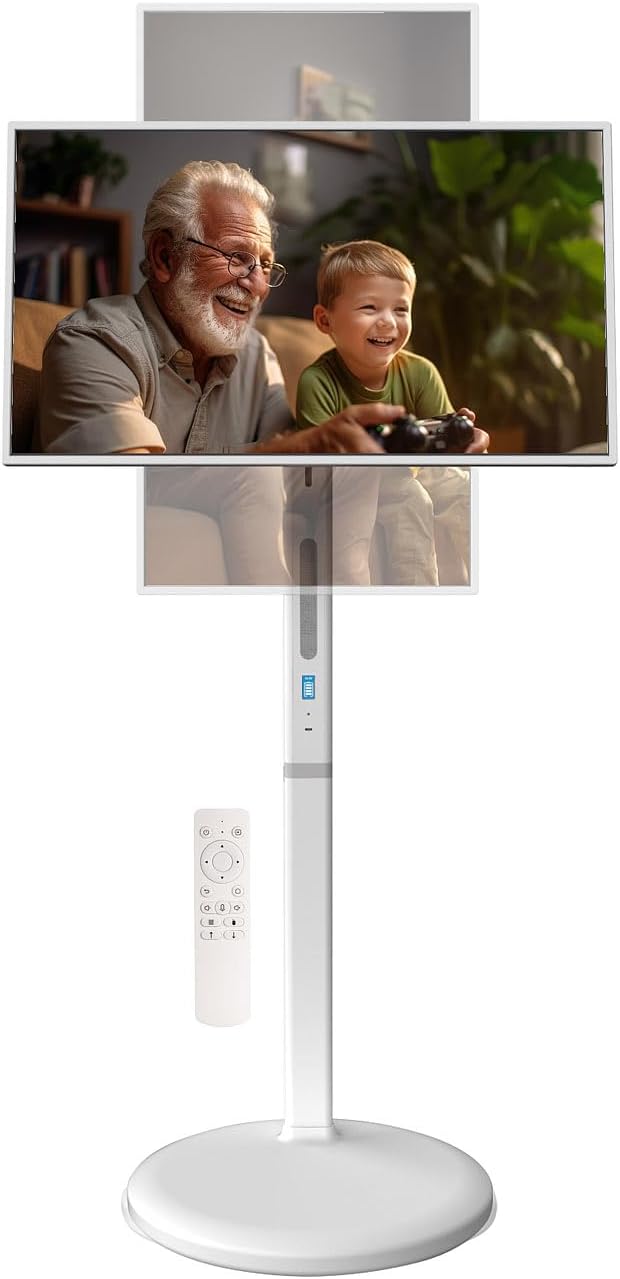 auvisio Mobiler Fernseher: Mobiler Smart-Touch-Bildschirm, 32", Android 13, Akku, Fernb., USB-C (Fer