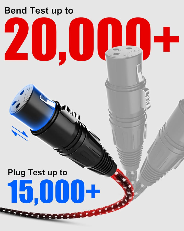 XLR Kabel 3 m 2 Stücke, XLR Stecker auf Buchse Kabel, 3 Polig symmetrisches XLR Mikrofonkabel, aus s