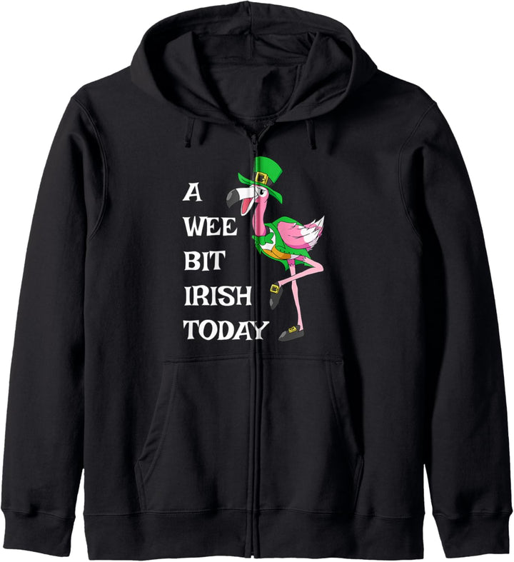 Irischer Flamingo Saint Patricks Day Koboldhut Vogel Kapuzenjacke