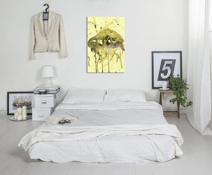 Chameleon_90x60cm Splash Art Paul Sinus Aquarell, Gemälde, Kunstbild auf Leinwand