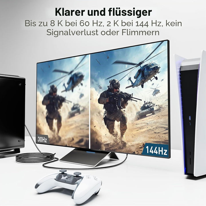 8K HDMI Glasfaserkabel 50M, HDMI 2.1 Kabel 48Gbps Ultra High Speed,In Wall CL3 Rated,AOC 8K@60Hz,4K@