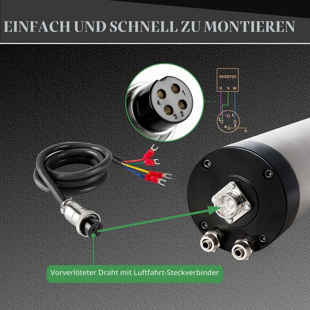 CNC Spindelmotor Wassergekühlter Spindelmotor 80 mm Spindel 220 V 2,2 kW 2200 W Spindel CNC-Motor 4