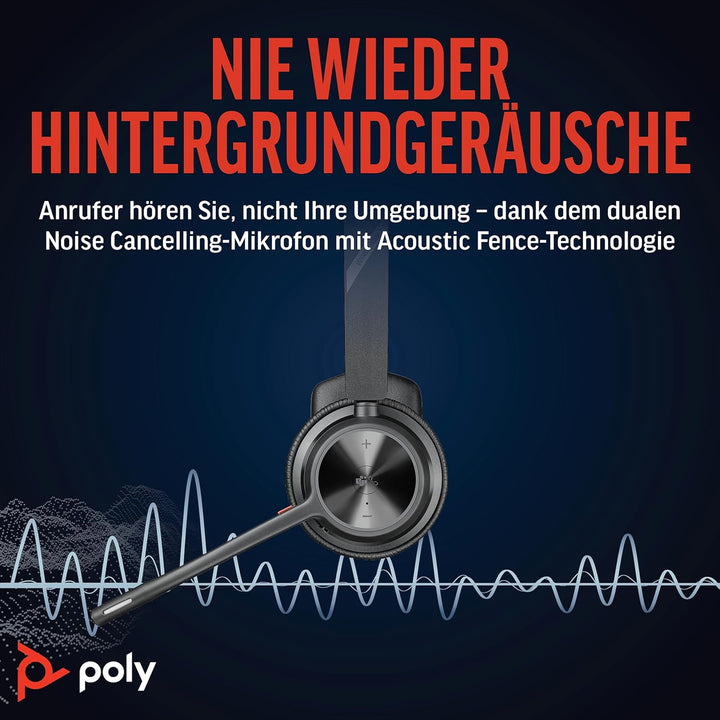 Schnurloses Headset Poly Voyager 4310 UC – Ein-Ohr-Bluetooth-Headset mit Noise Cancelling-Mikrofonar