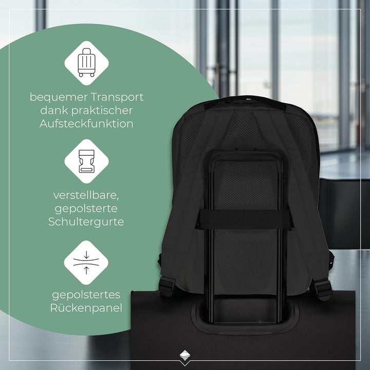 Travelite Handgepäck Rucksack, Laptopfach 13 Zoll, wasserabweisender Tagesrucksack mit Aufsteckfunkt