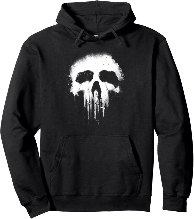 Marvel The Punisher Scary Grungy Skull Logo Pullover Hoodie