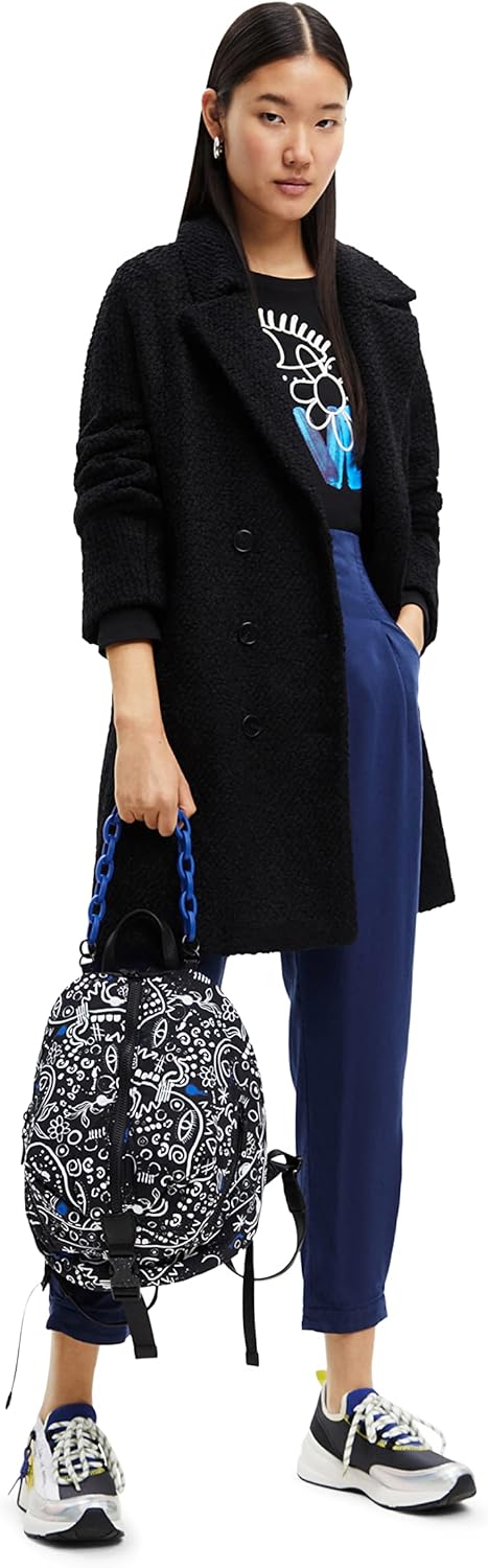 Desigual Damen Overcoat XL Schwarz, XL Schwarz