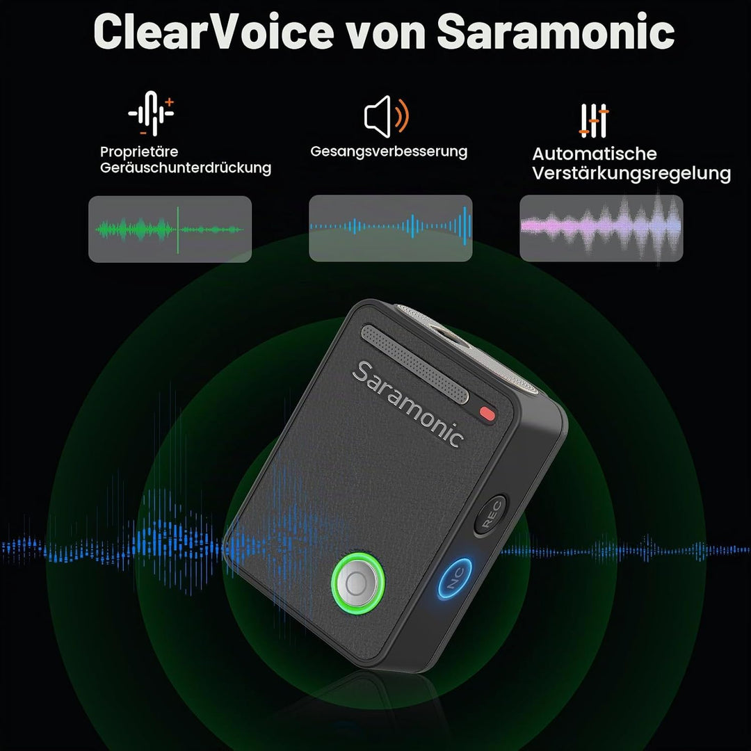 Saramonic Ultra Kabellos Lavalier Mikrofon, 32-Bit Float-Aufnahme, Timecode-Synchronisation, IPX5 wa