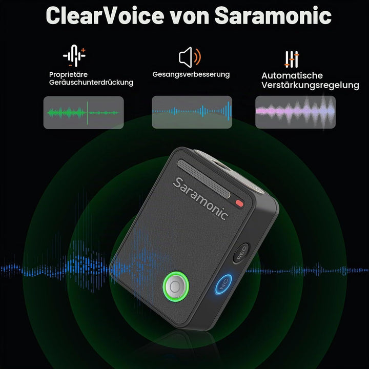 Saramonic Ultra Kabellos Lavalier Mikrofon, 32-Bit Float-Aufnahme, Timecode-Synchronisation, IPX5 wa