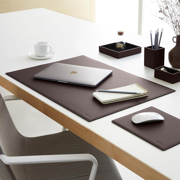 Eglooh - Minerva - Taschenleerer Leder Dunkel Braun - Schreibtisch-Organizer mit modernem Design - A