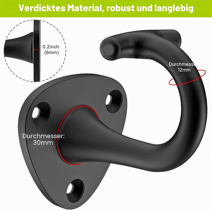 BeneLabel Hundeleinenhalter Wand, Hundeleine Wandhaken Haustierleinen Wandbefestigung Schwarz Hundel