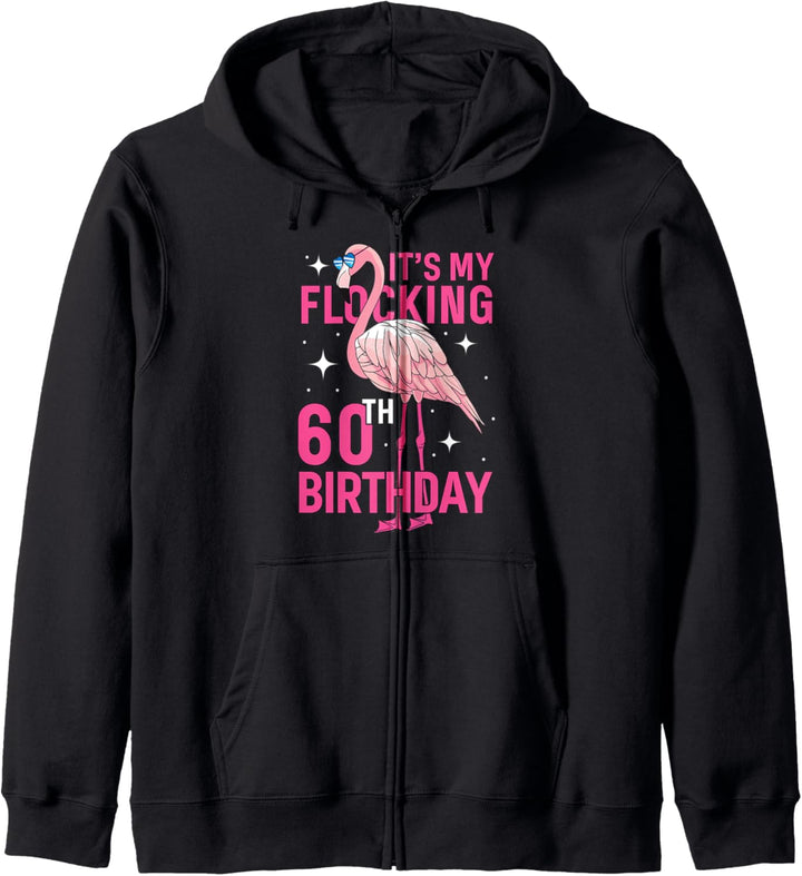 Flocking 60th Birthday Party Flamingo Kapuzenjacke