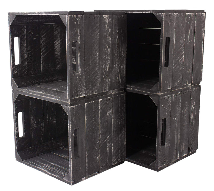 4 Kisten für Kallax Regale Fachelement aus Holz für Regale - auch einzeln schöne Deko - 32x37,5x32,5