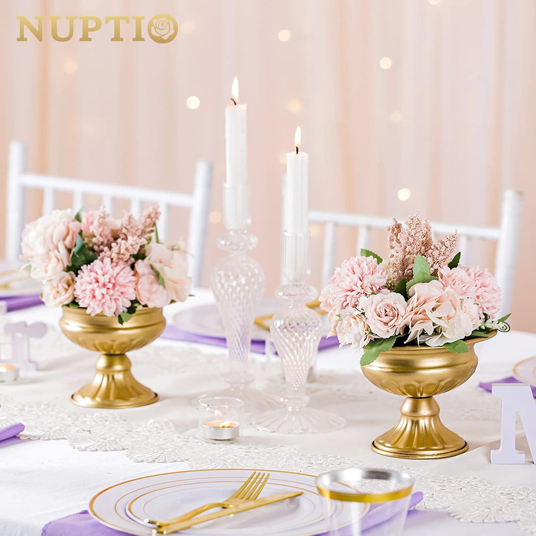 Nuptio 2 Stücke Mini Grösse Metall Urne Pflanzer Elegante Hochzeit Mittelstücke Vase für Hochzeit De