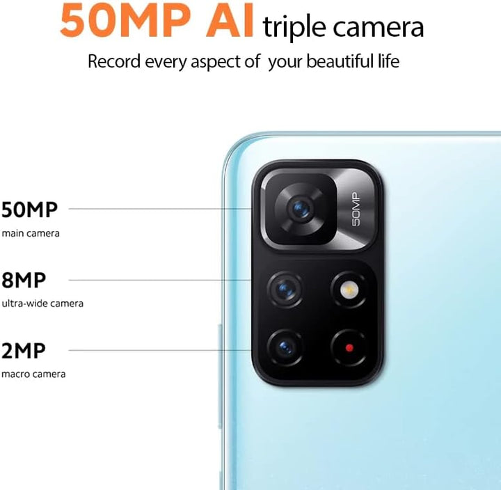 Xiaomi Redmi Note 11S 5G, Smartphone, MTK Dimensity 810, 33W Pro, 3-Fach Kamera 50MP AI, NFC, 4+128,