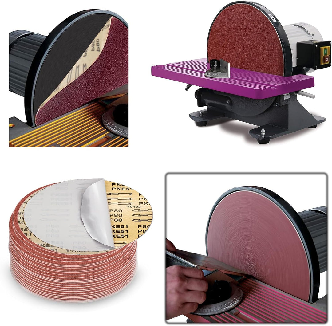FEIHU 30 Stück Selbstklebende Scheiben red Ø 200 mm Körnung je 5 x P60, P80,P120, P180, P240, P320fü