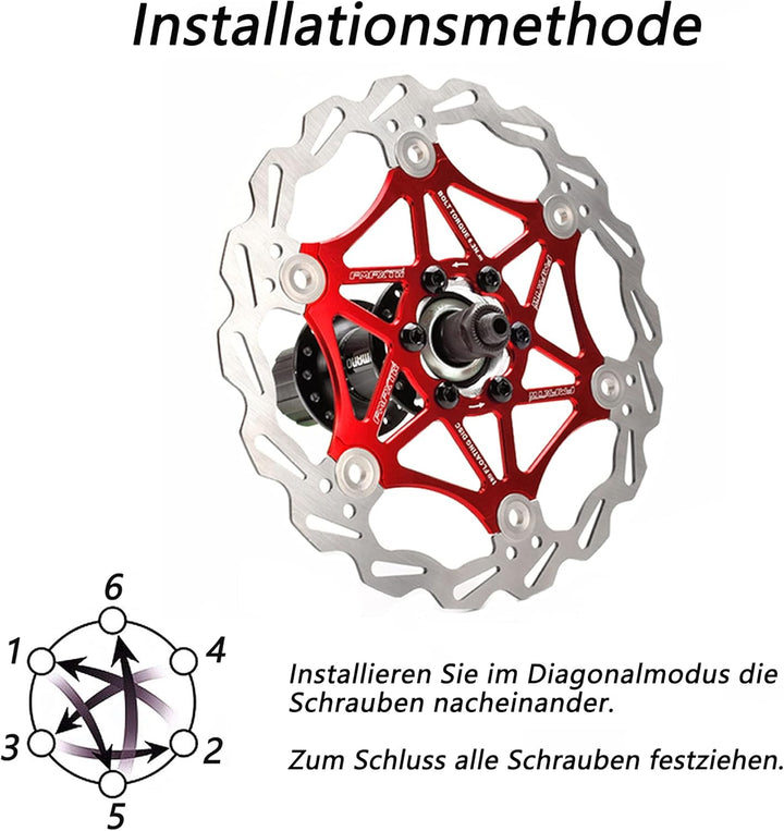 Fahrradscheibenbremsscheibe 160mm 180mm 203mm Mountainbike Schwimmscheibenrotor(Rot 203 mm) Rot 203m