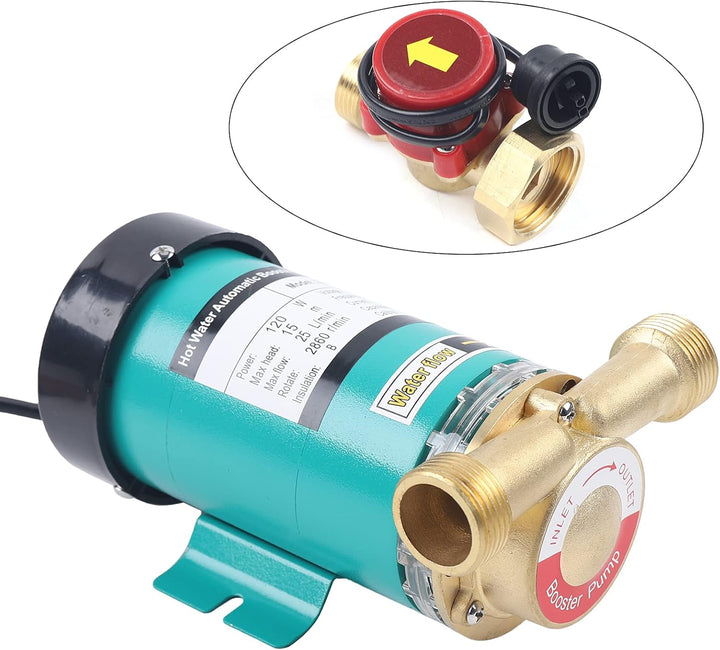 20GR-15 Wasserdruckpumpen Umwälzpumpe 1" Auslass Heisswasserpumpe mit Messing Wasserflussschalter fü