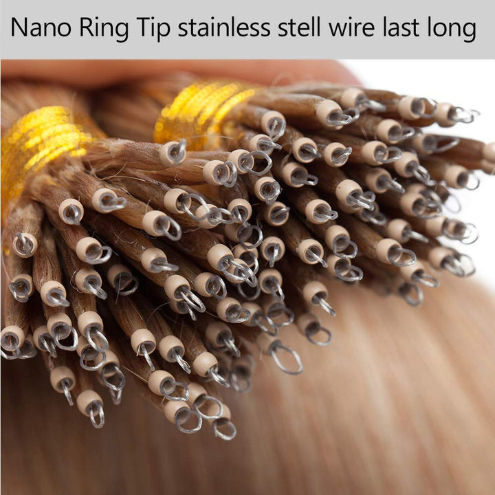 SEGO Nanoring Extension Echthaar 1g Loop Haarverlängerung Haarteile 50 Strähnen Glatt 100% Remy Huma