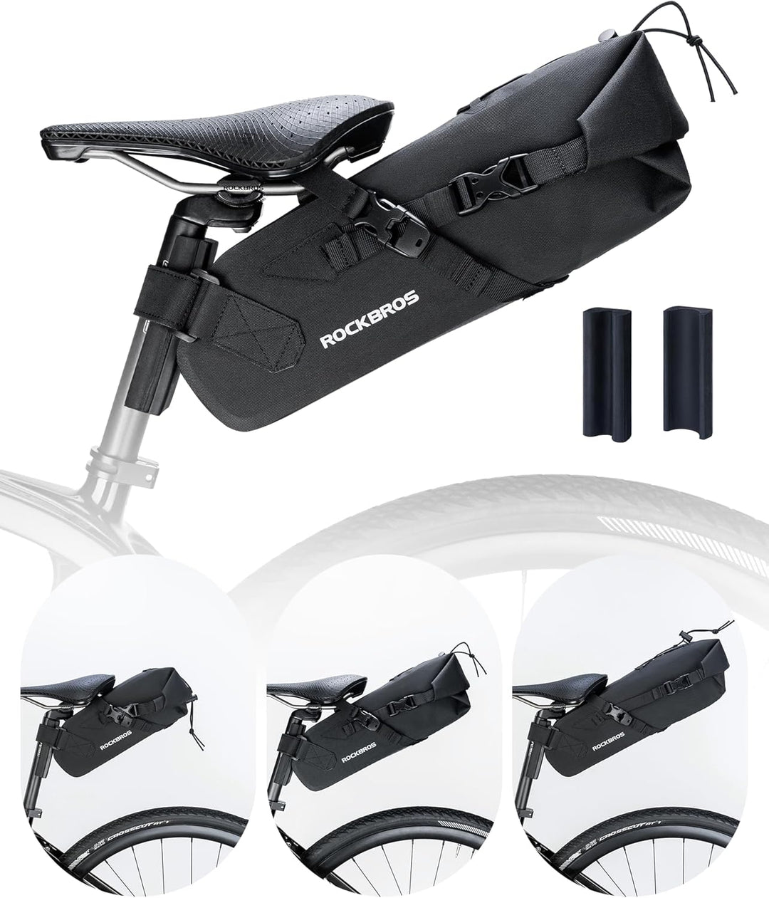 ROCKBROS Satteltasche Bikepacking 3-5L Fahrradtasche 100% Wasserdicht Tasche für Outdoor Radsport Mo