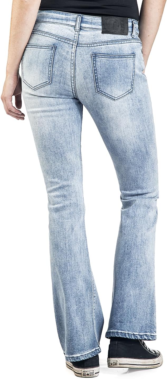 Black Premium by EMP Damen hellblaue Jeans mit Waschung und Schlag W30L34