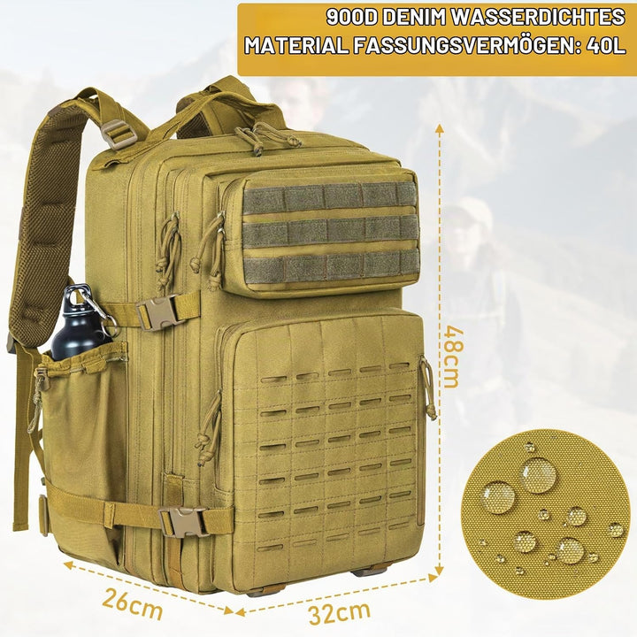 40L Taktischer Rucksack 900D Nylongewebe Jagd Rucksäcke Outdoor-Überlebensrucksack Rucksack Herren f