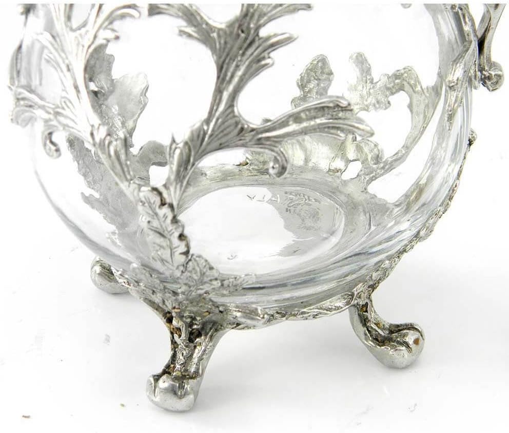 Cavagnini Geblasene Glaskanne Hartzinn Jugendstil 100% Made in Italy Kunsthandwerk