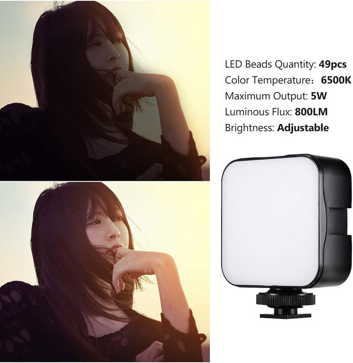 Andoer Smartphone-Video-Rig mit 2 LED-Video-Lichtern, Handy-Video-Stabilisator, Stativhalterung für