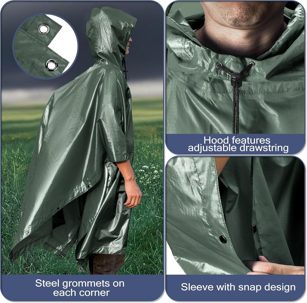 Regenponcho Wasserdicht Regencape mit Kapuze Multifunktionales Regenmantel Wiederverwendbar Regenkle