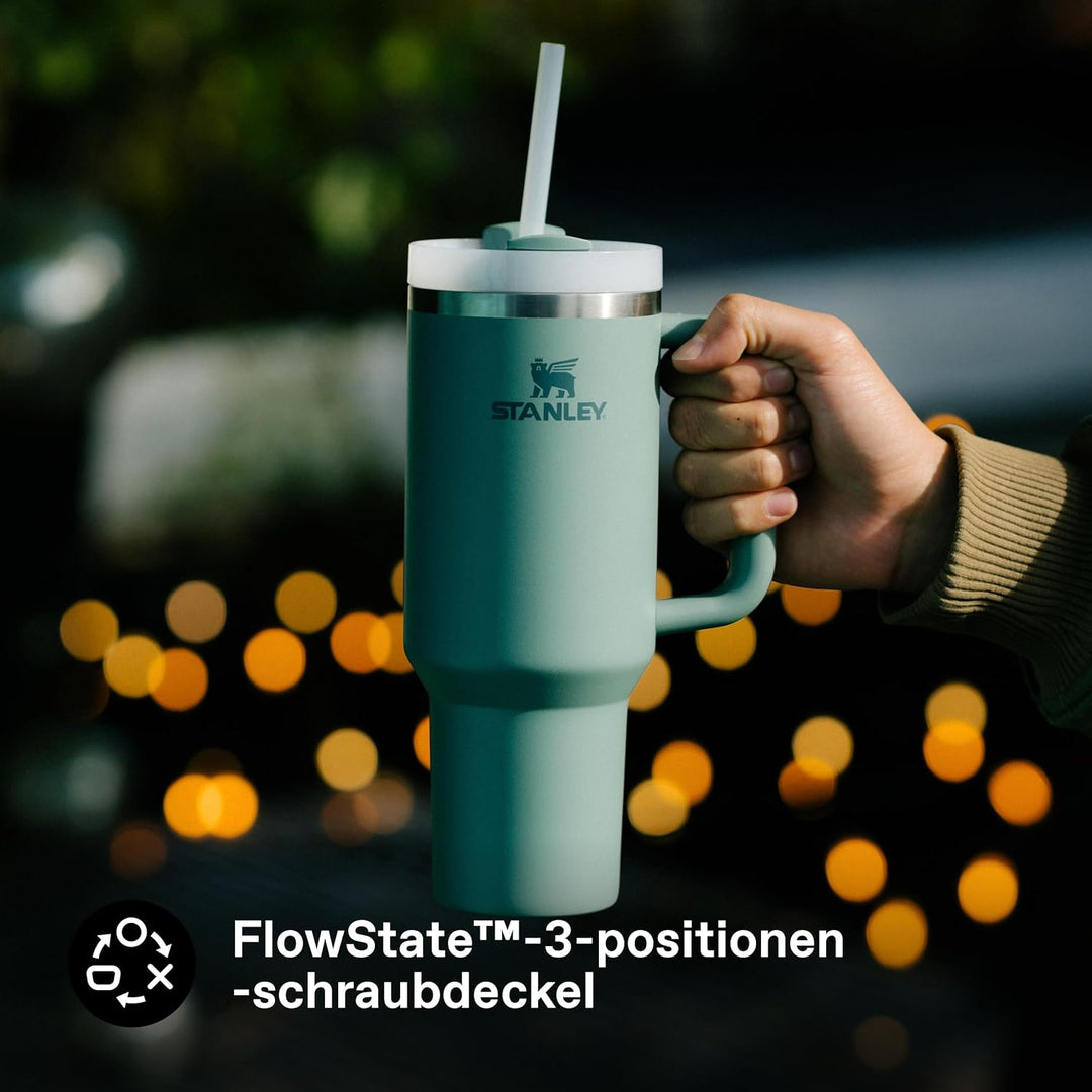 Stanley Quencher H2.0 FlowState Trinkflasche mit Strohhalm 1.2L - Thermobecher Kühlt 11 Stunden - 48