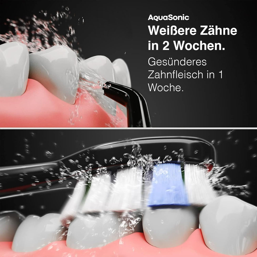 Aquasonic Home Dental Center PRO –Zähneputzen und Zahnseide leicht gemacht –Bürste und Zahnseide –el
