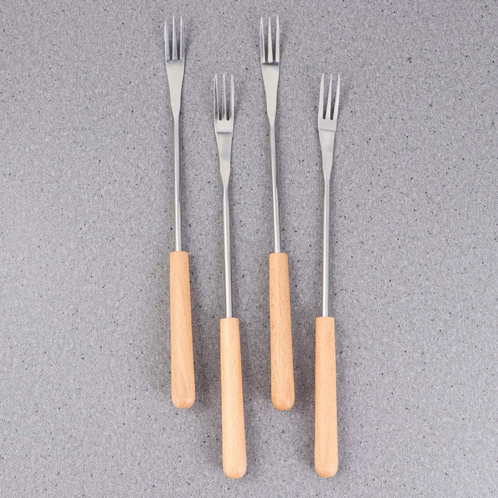 YARNOW 6 Stück Käsefondue-Gabeln Grillspiessgabeln mit Hitzebeständigem Holzgriff für Schokoladenkäs