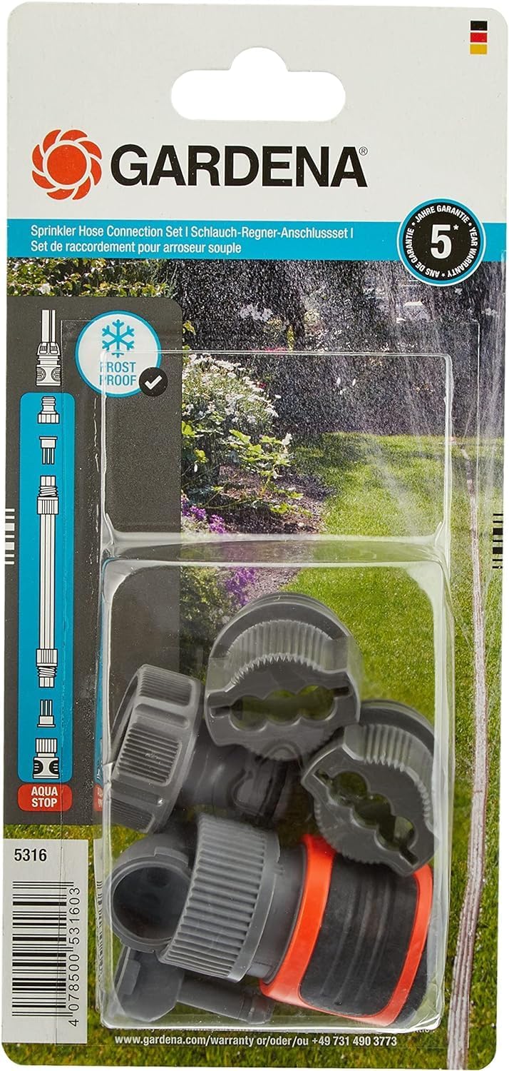 Gardena Schlauch-Regner-Anschlussset: Anschluss-Armaturen für Schlauch-Regneranfang und -ende, Zubeh
