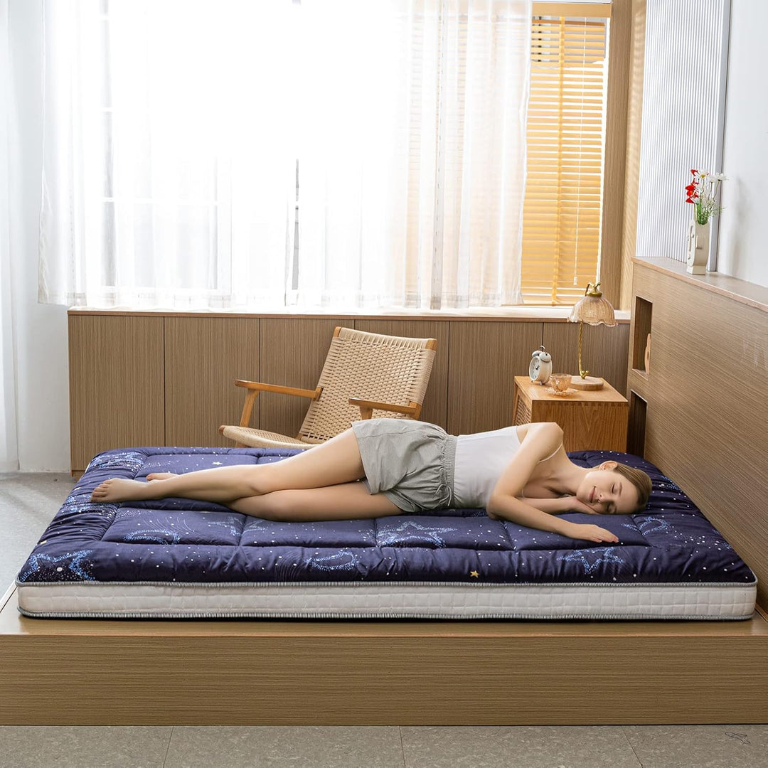 MAXYOYO Futon Matratze, Gepolsterte Japanische Bodenmatratze Gesteppte Bett Matratzenauflage, Extra