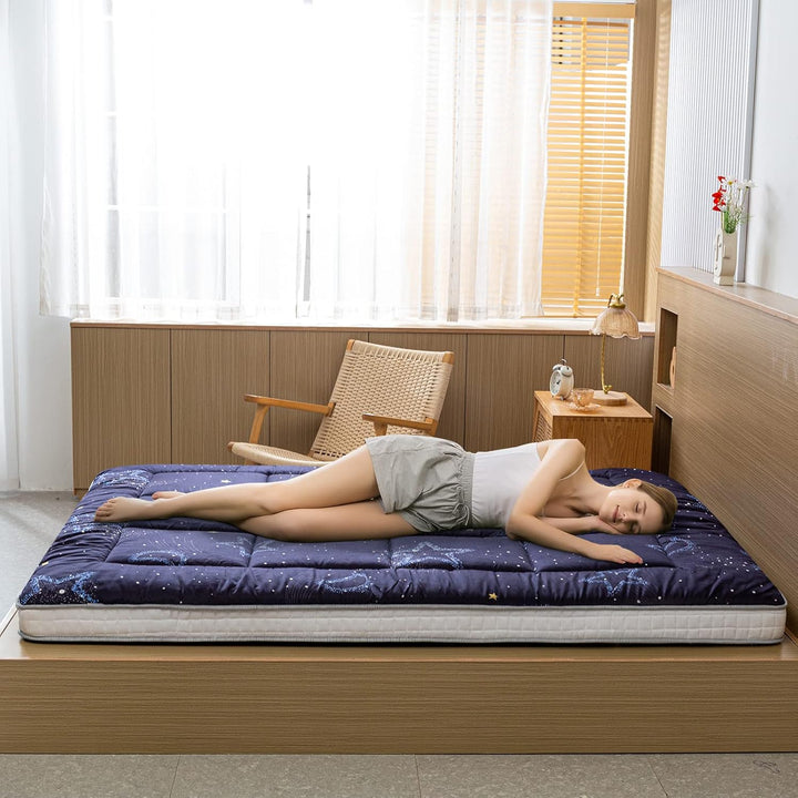 MAXYOYO Futon Matratze, Gepolsterte Japanische Bodenmatratze Gesteppte Bett Matratzenauflage, Extra