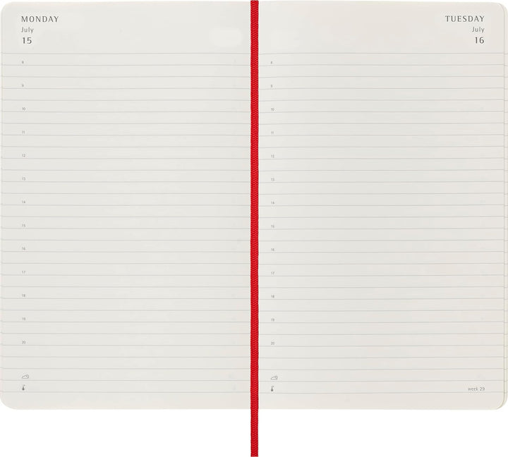 Moleskine Tagesplaner 12 Monate 2024, Planer 2024, Grosses Format 13x21, Weicher Einband und elastis