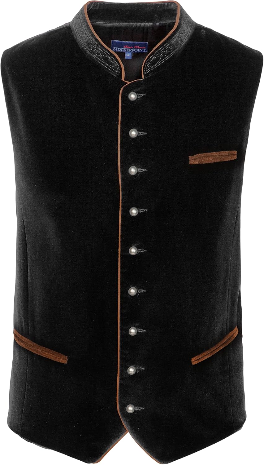 Stockerpoint Ricardo Herren Trachtenweste, Schwarz