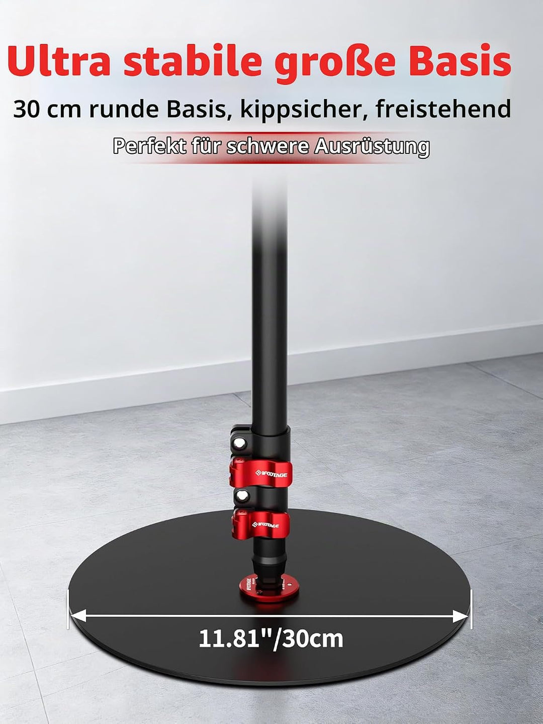 IFOOTAGE Cobra RB-A300 Einbeinstativ mit runder Basis, schnell verstellbare Höhenschnalle, Aluminium