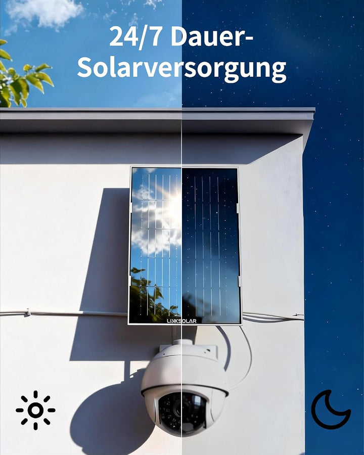 8W Solarpanel für Ring-Sicherheitskamera, Micro-USB, DC &amp; USB-C Schwarz-8w, Schwarz-8w